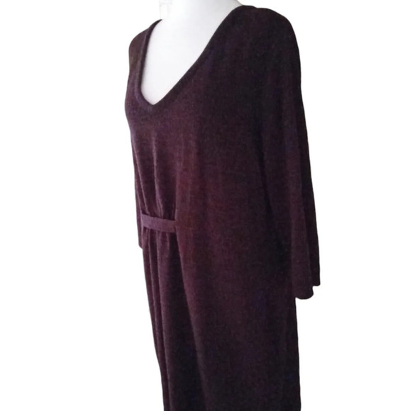 Lane Bryant Women's Burgundy Sweater Knit Sparkly Long Sleeve Dress Size 18/20 - Picture 6 of 8